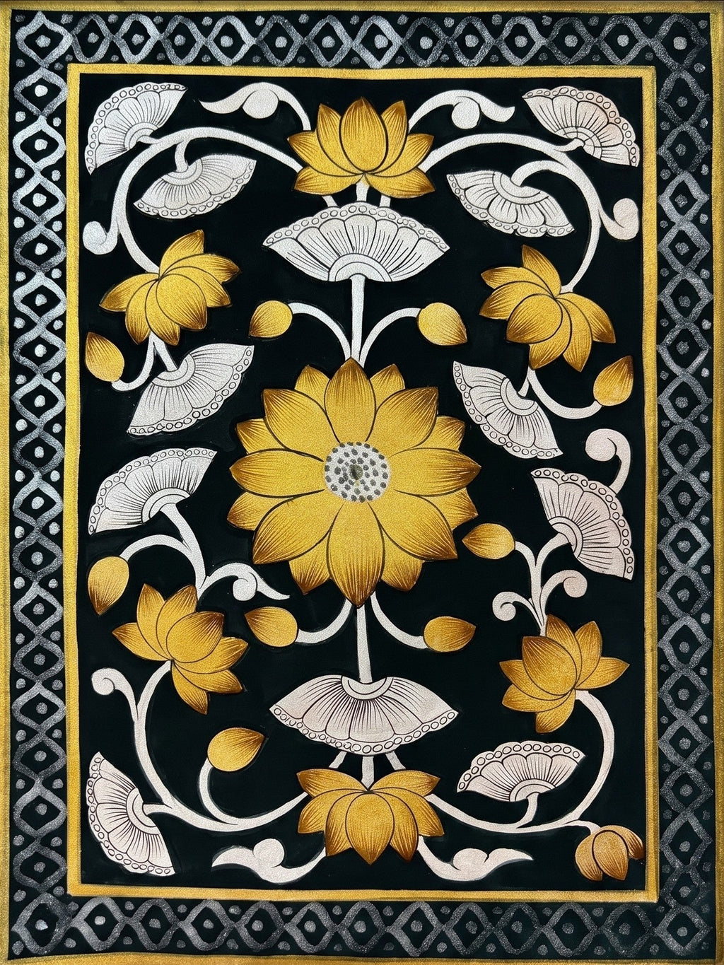 Golden Lotus in Pichwai by Jayesh Sharma Thumbnail