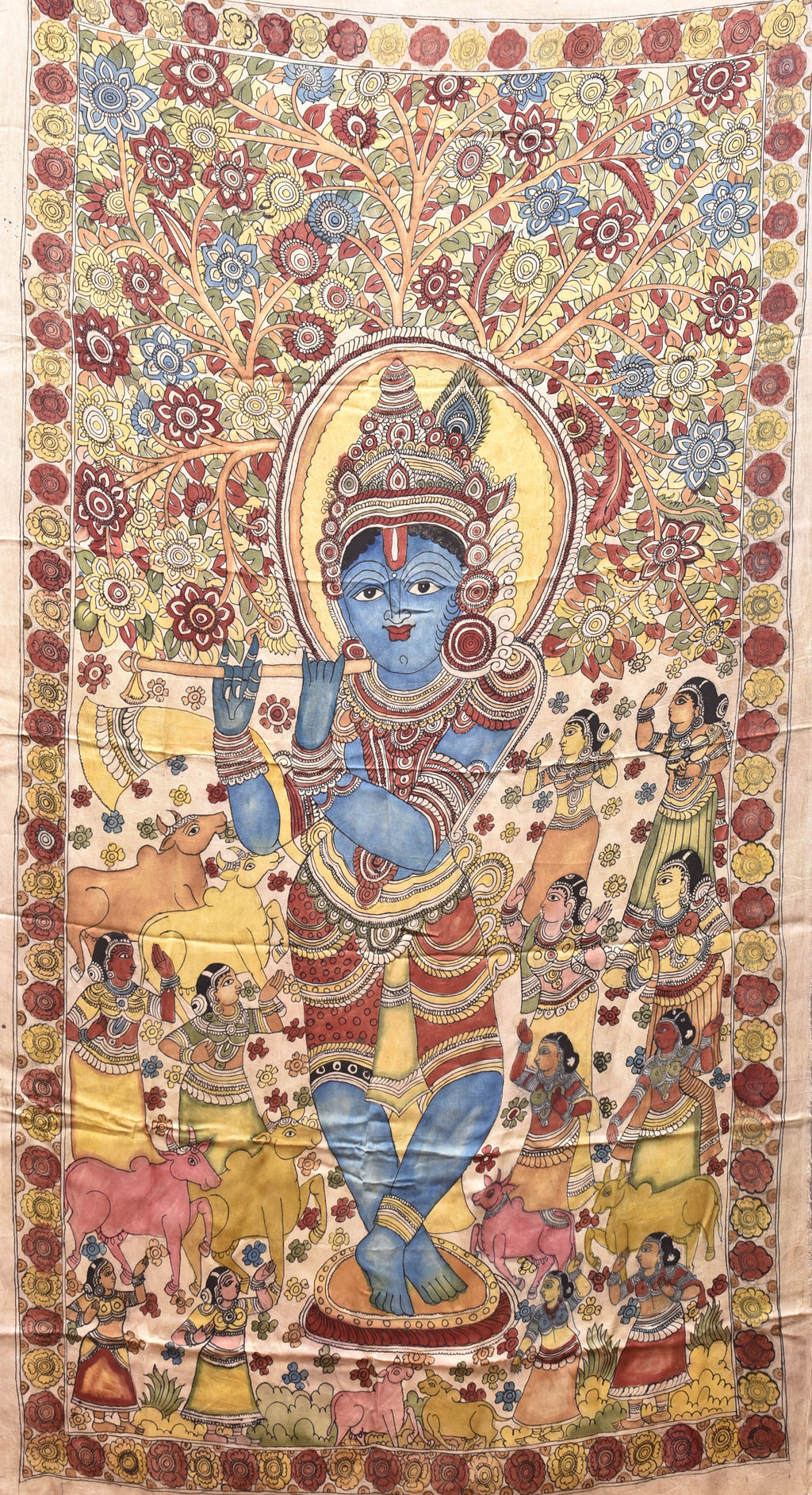 Gopala and the Gopis in Kalamkari by Ghanshyam Sarode Thumbnail