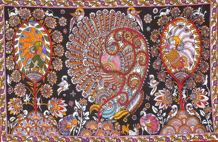 Grace of Nature: Peacocks in Karuppur Kalamkari by K. Lakshminarayan Thumbnail