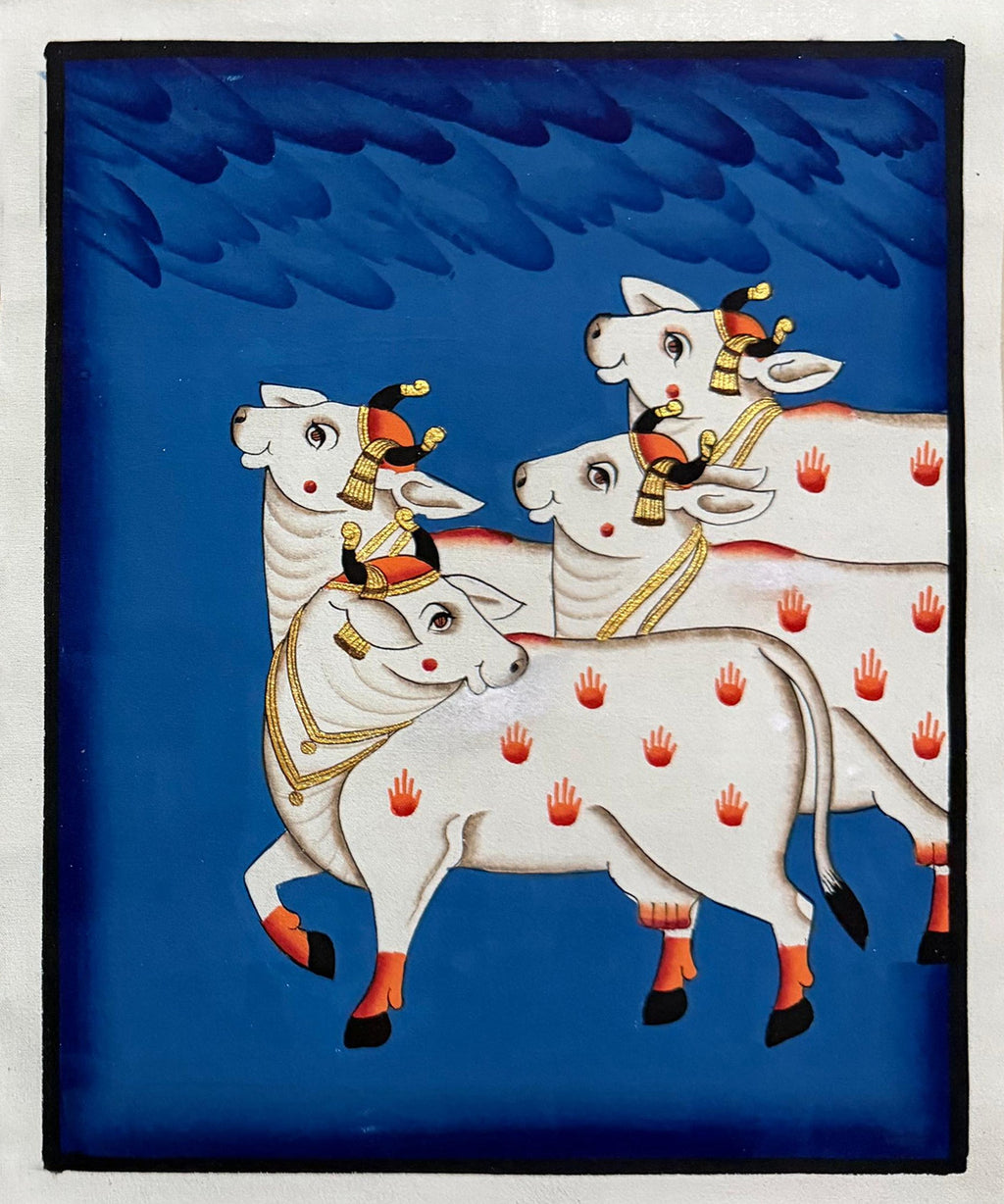 Group of cows in Pichwai by Naveen Soni Thumbnail