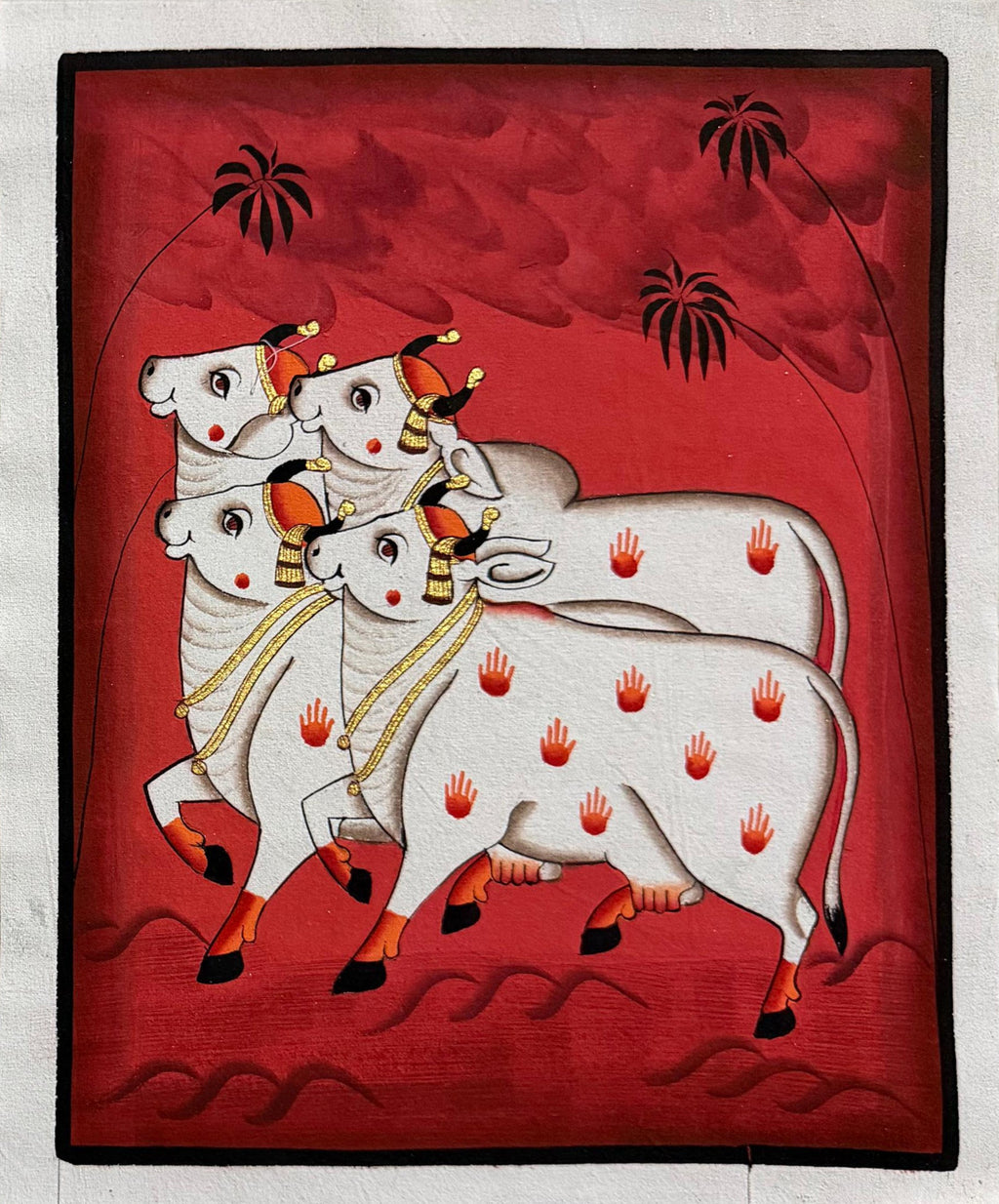 Group of cows in Pichwai by Naveen Soni Thumbnail