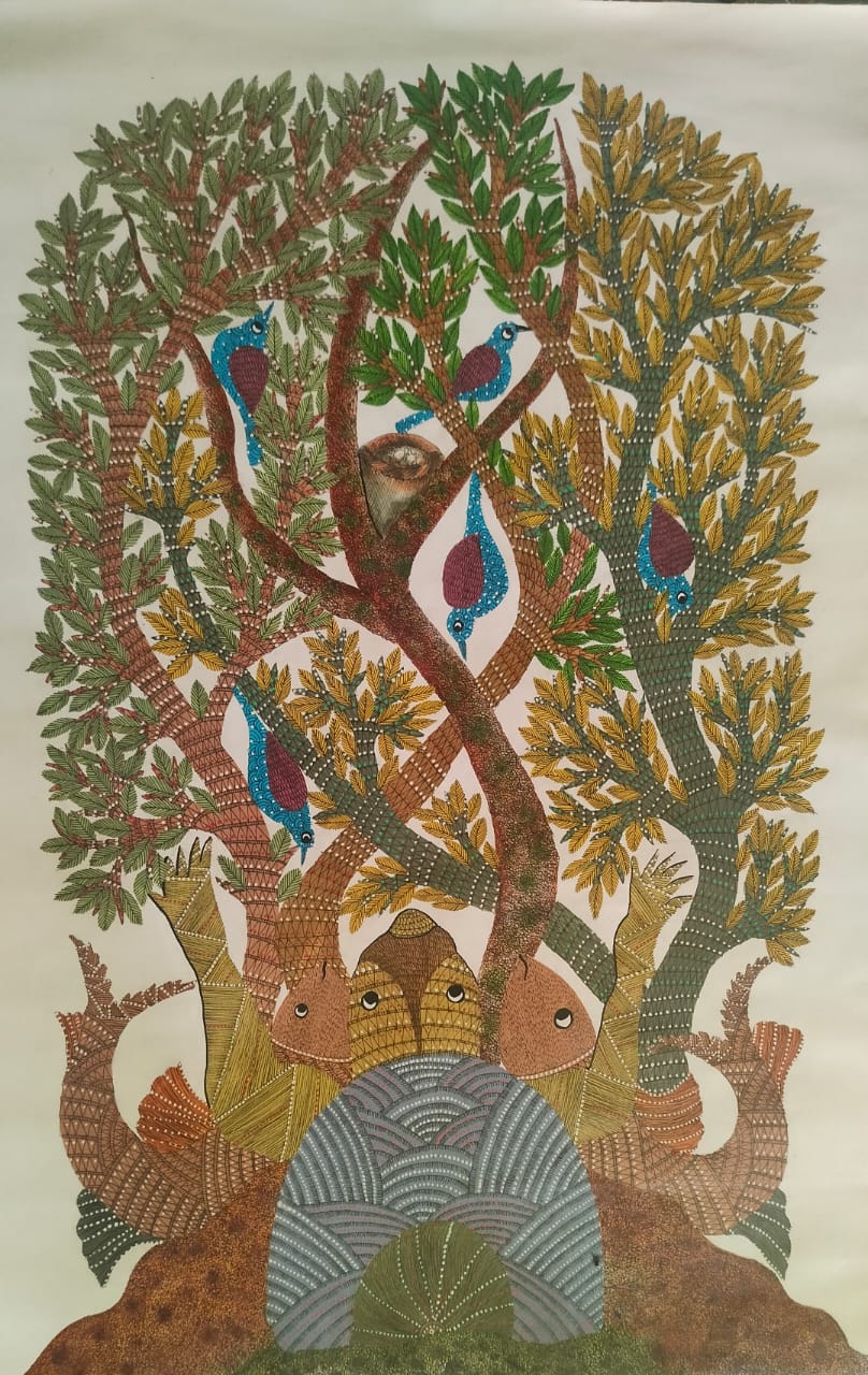 Harmonious Existence in Gond by Sukhiram Maravi Thumbnail