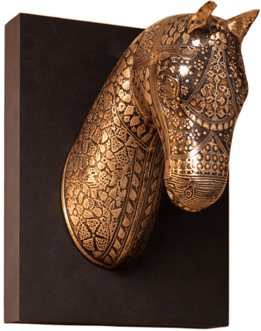 Horse head in Koftgiri by Shyamlata Gahloth Thumbnail