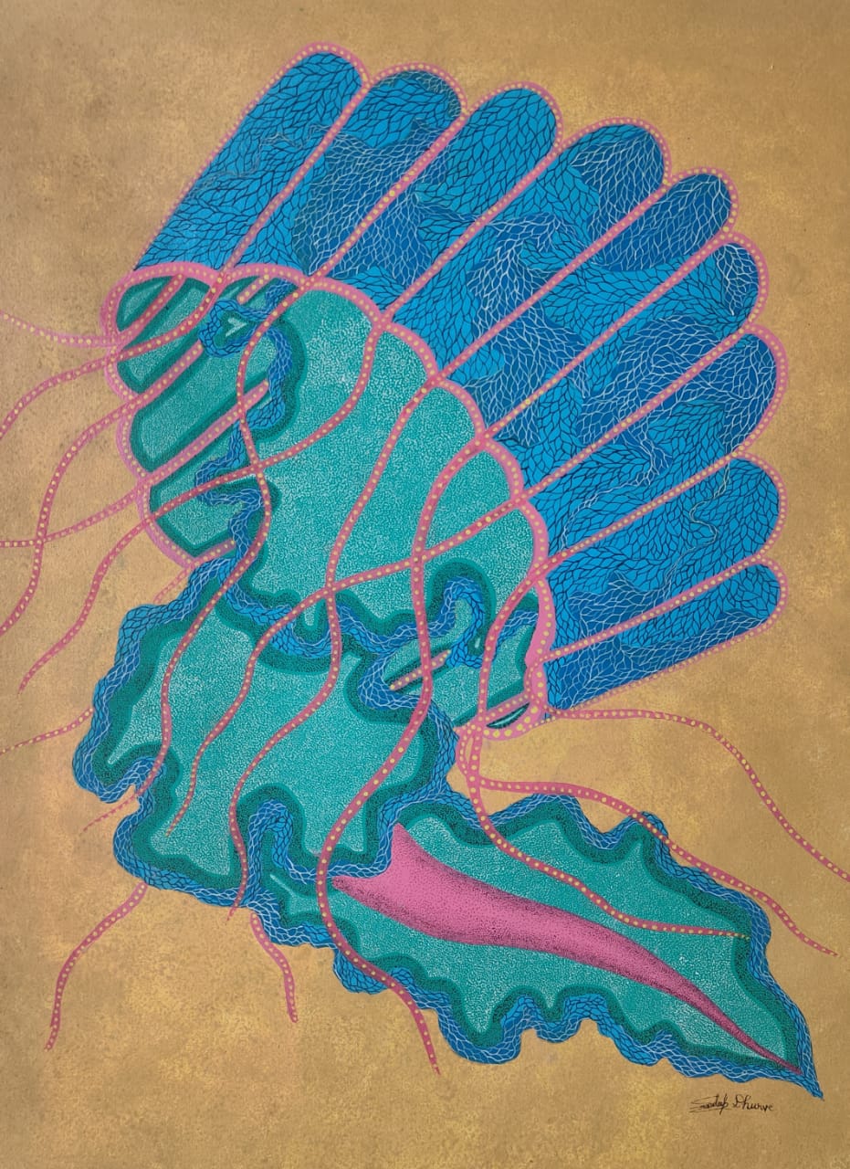 Jellyfish Drift in Gond by Sandeep Dhurve Thumbnail