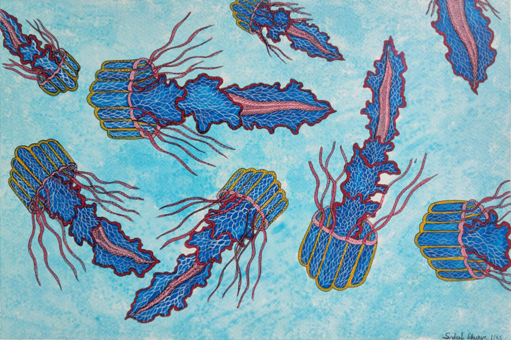 Jellyfish: Illuminated Depths of Water in Gond by Sandeep Dhurve Thumbnail