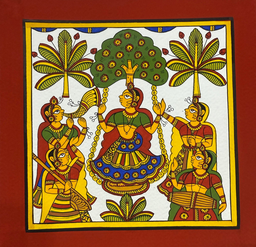 Joyful Melody: Radha with Friends in Phad by Kalyan Joshi Thumbnail