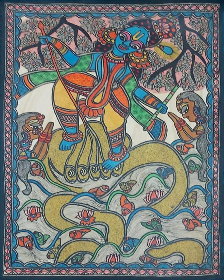 Kaliya Mardan in Madhubani by Priti Karn Thumbnail