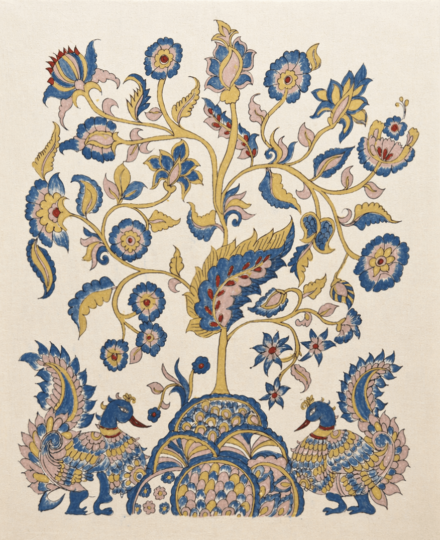 Kalpavriksha: Tree of Life with Peacocks in Kalamkari by Ghanshyam Sarode Thumbnail