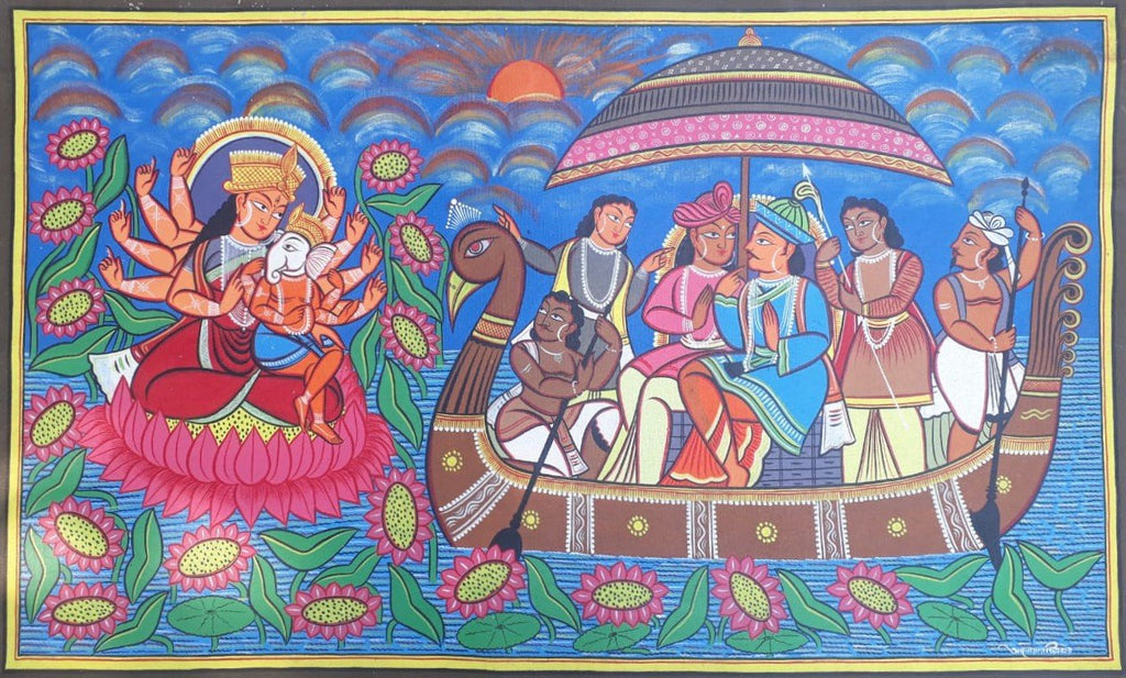 Kamale Kamini in Bengal Pattachitra by Anwar Chitrakar Thumbnail