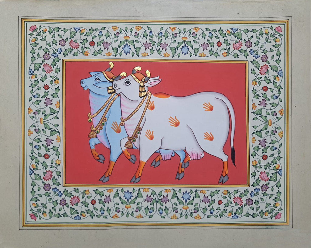 Kamdhenu in Pichwai by Shehzaad Ali Sherani Thumbnail