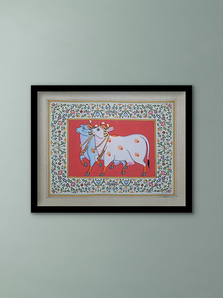 Kamdhenu in Pichwai by Shehzaad Ali Sherani