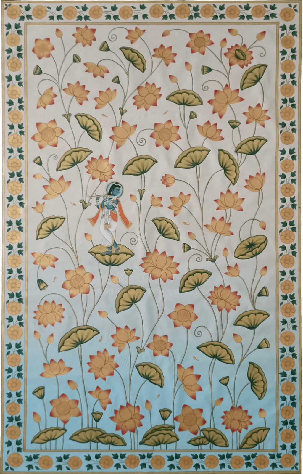 Krishna Amidst the Lotuses in Pichwai by Sushil Soni Thumbnail