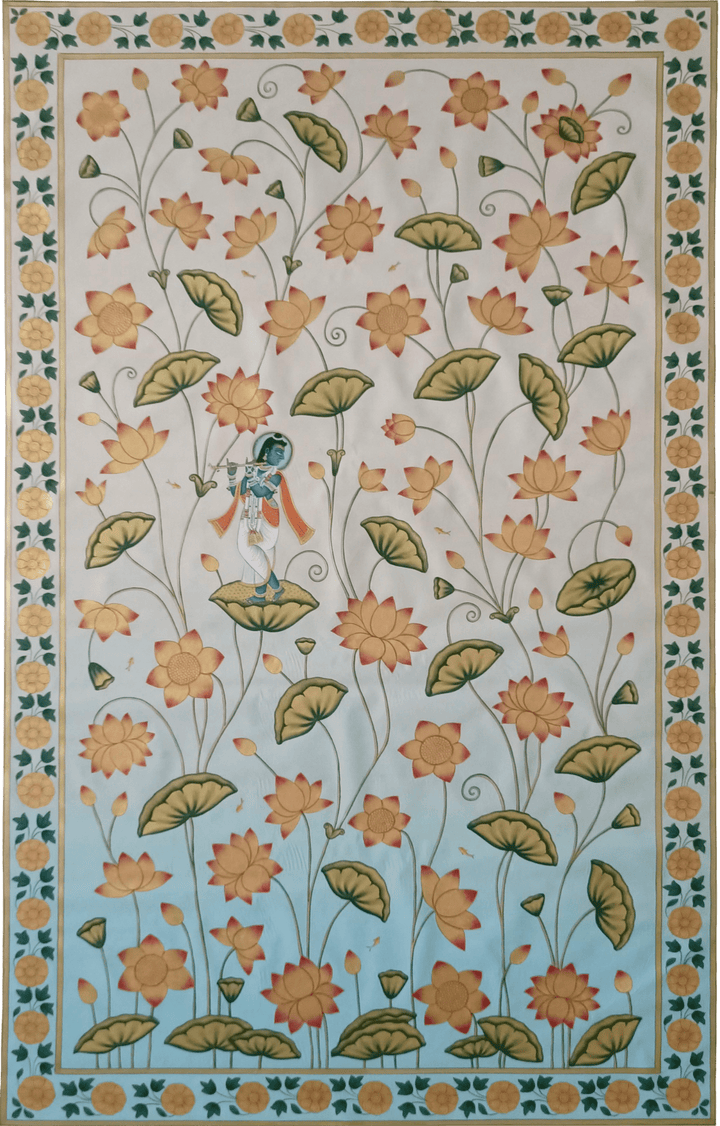 Krishna Amidst the Lotuses in Pichwai by Sushil Soni Thumbnail