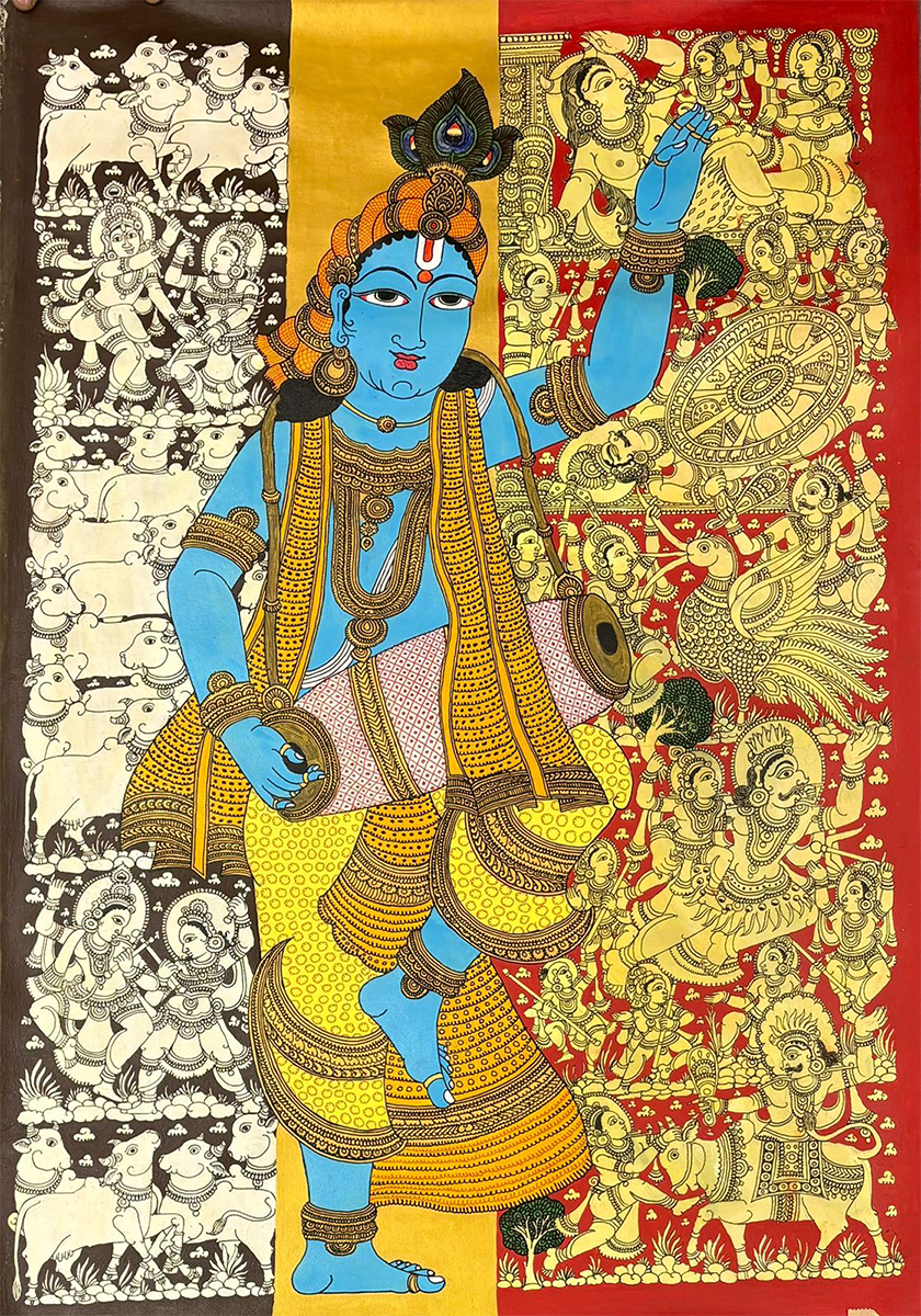 Krishna Leela in Kalamkari Inspired Art by Harinath N Thumbnail