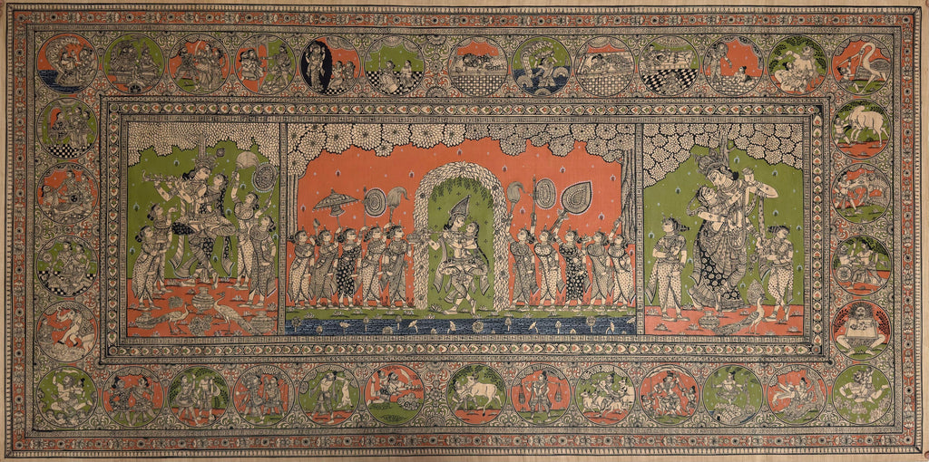 Krishna Leela in Pattachitra by Purusottam Swain Thumbnail