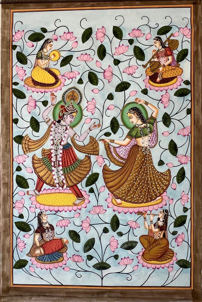 Krishna Raas with Radha and Gopis in Pichwai by Naveen Soni Thumbnail