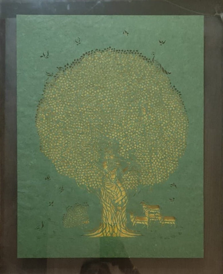 Krishna under the Kadamba tree in Sanjhi by Ashutosh Verma Thumbnail