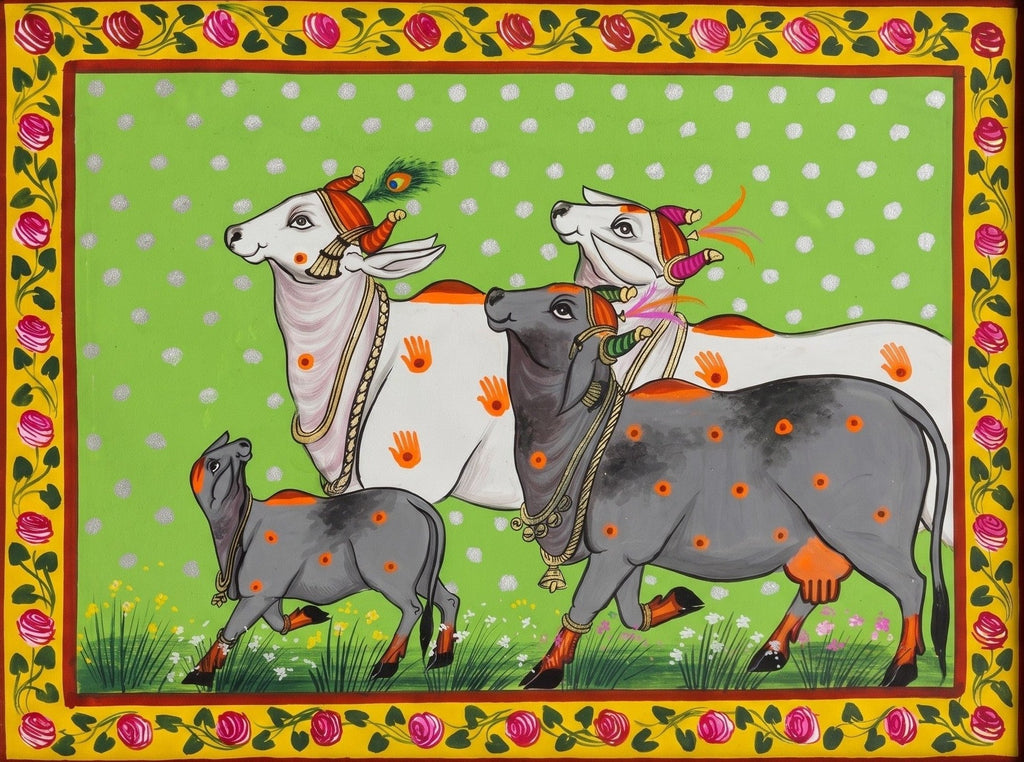 Krishna's Companions: A herd of Cows in Pichwai by Jayesh Sharma Thumbnail