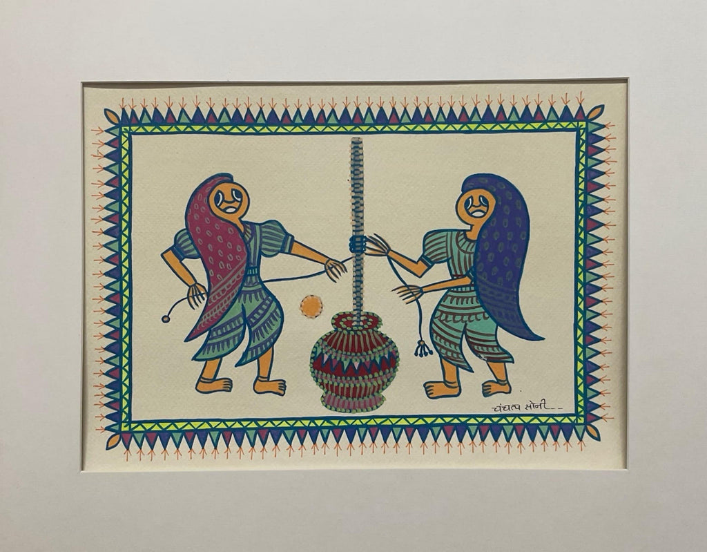 Ladies at Work: Churning Butter In Pithora art by Chanchal Soni Thumbnail
