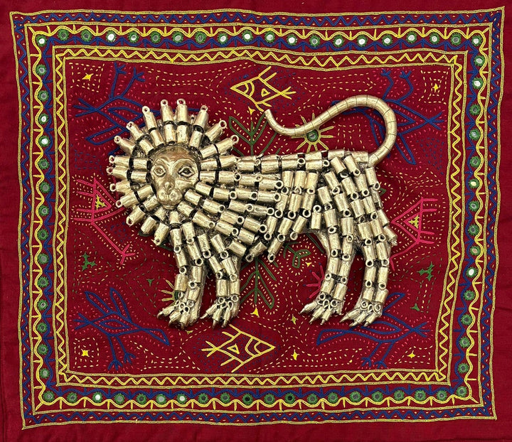 Lion in Dokra with Kutch Applique Thumbnail