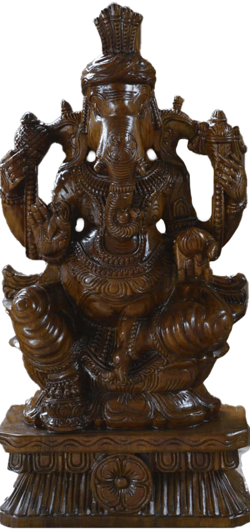 Lord Ganesha: The beloved God of Wsidom in Wood Carving by Shrinivasan Thumbnail