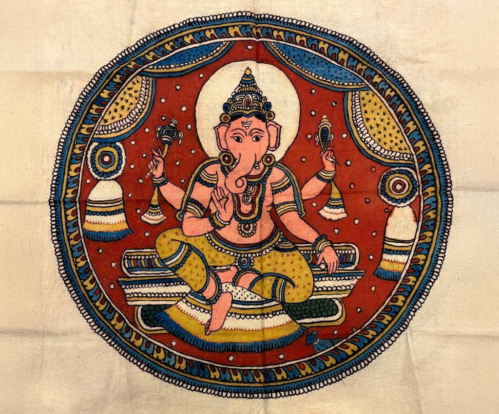 Lord Ganesha: The Lord of Wisdom in Kalamkari by Siva Reddy Thumbnail