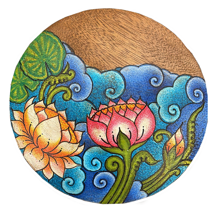Lotus in Bloom in Kerala Mural by Adarsh Thumbnail