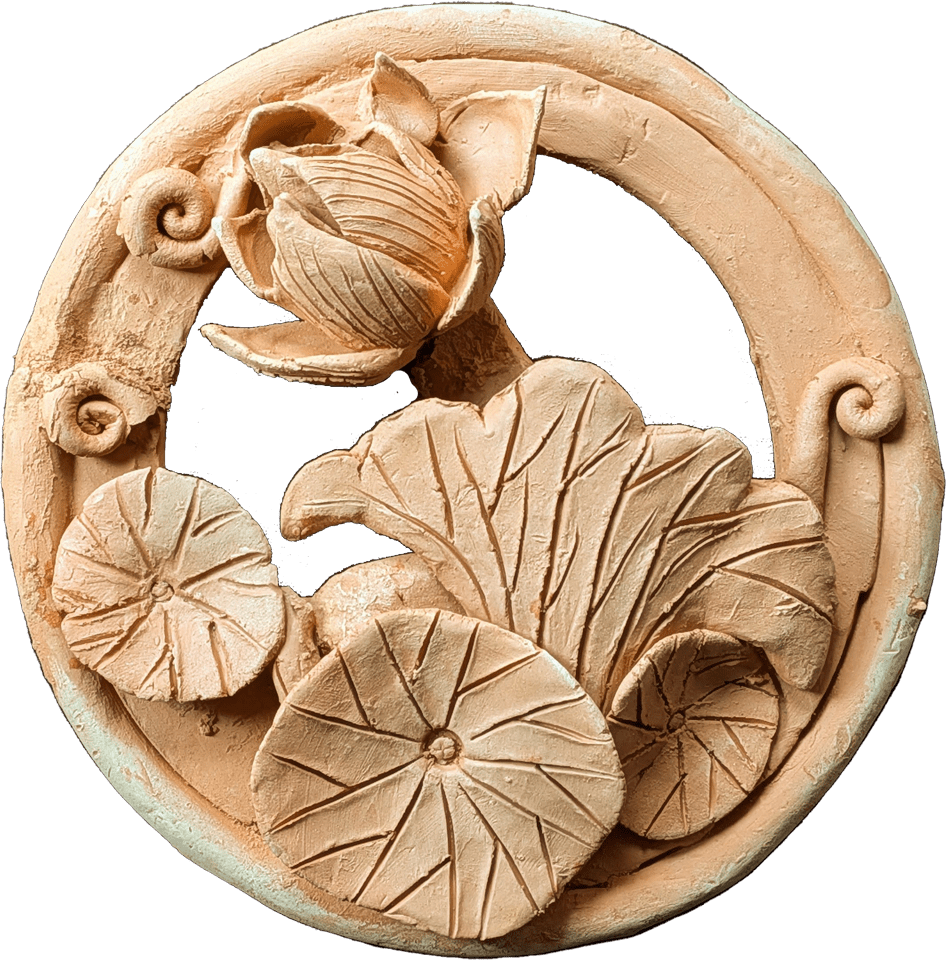 Lotus in Still Bloom in Teracotta by Dolon Kundu Thumbnail