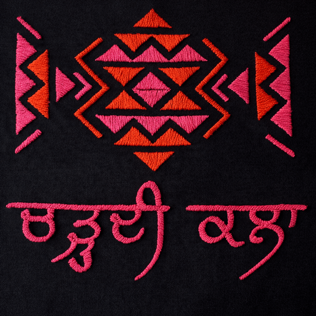 Luminous Resilience: Chardi Kala on Black in Phulkari by Harjeet Kaur Thumbnail