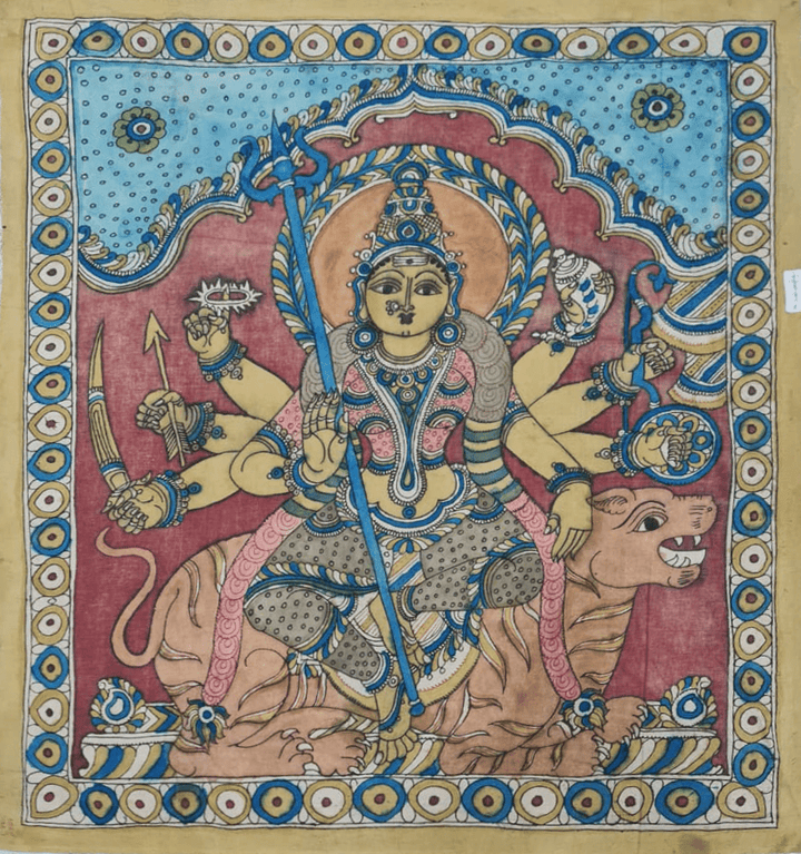 Mahishasura Mardini in Srikalahasti Kalamkari by Ghanshyam Sarode Thumbnail