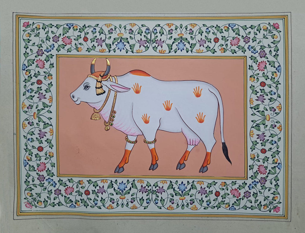 Majestic Cow in Pichwai by Shehzaad Ali Sherani Thumbnail