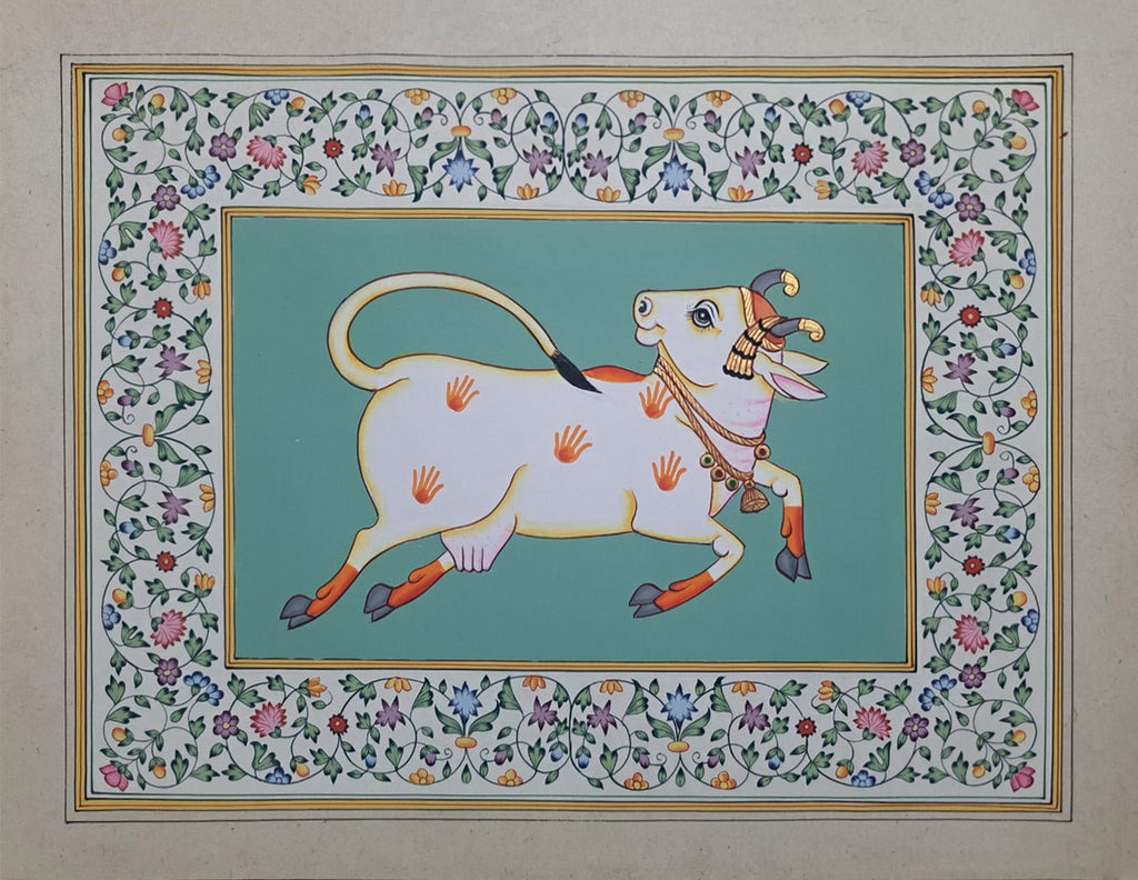 Majestic Cow in Pichwai by Shehzaad Ali Sherani Thumbnail