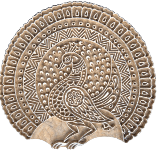 Majestic Peacock in Wooden Kalamkari Blocks by K. Gangadhar Thumbnail