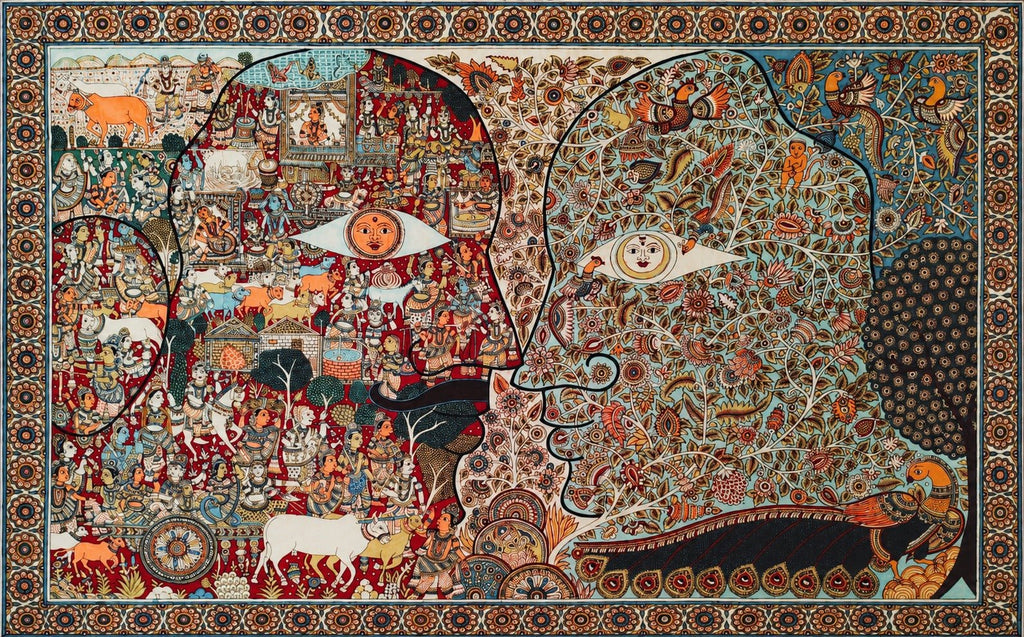 Man and Woman - A portrait of Duality in Kalamkari by Siva Reddy Thumbnail