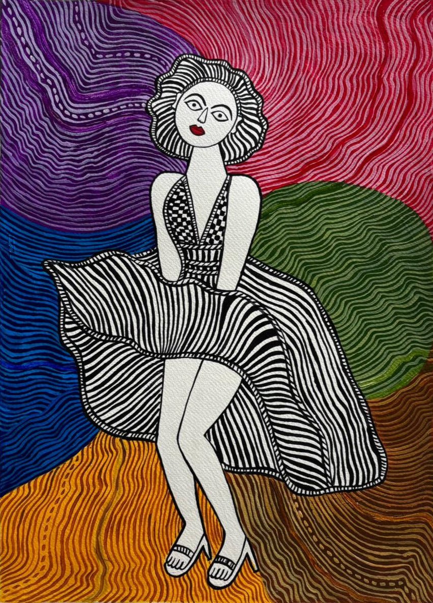 Marilyn in Madhubani by Izhar Ansari Thumbnail
