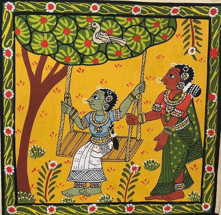 Maternal love and Joy in Cheriyal Scroll by Dhanalakkota Rakesh Thumbnail
