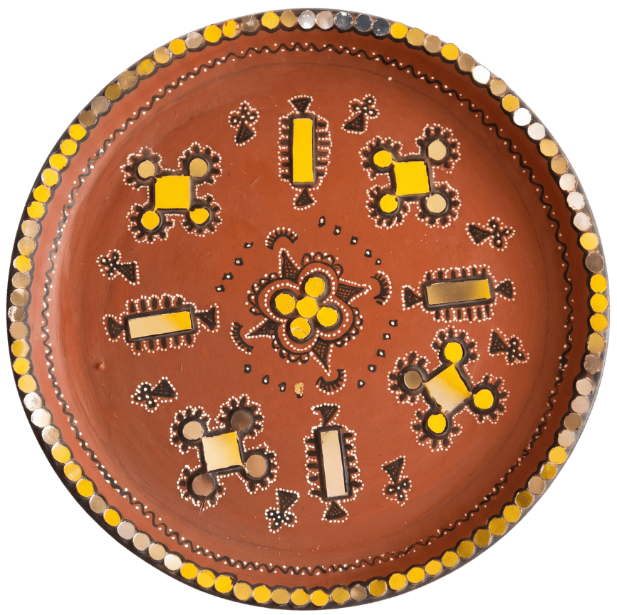 Mirror Work Mandala Plate in Khavda Pottery by Abdul Kumbhar Thumbnail