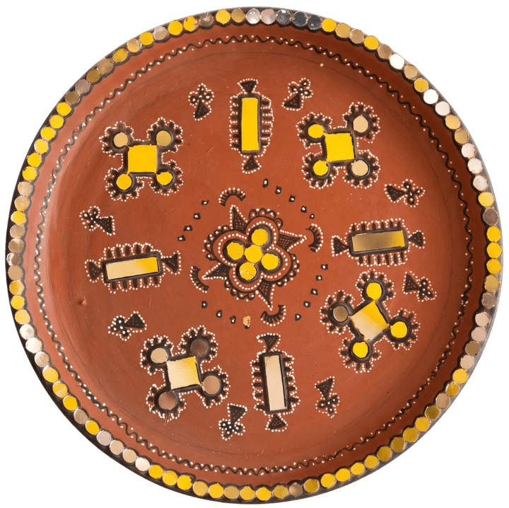 Mirror Work Mandala Plate in Khavda Pottery by Abdul Kumbhar Thumbnail