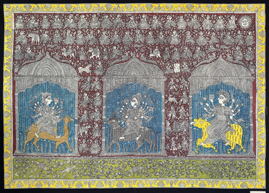 Momai Mata, Vishat Mata, And Ambe Mata Mata Ni Pachedi By Sanjay Chitara For Home Decor Thumbnail
