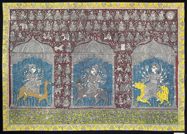 Momai Mata, Vishat Mata, And Ambe Mata Mata Ni Pachedi By Sanjay Chitara For Home Decor Thumbnail