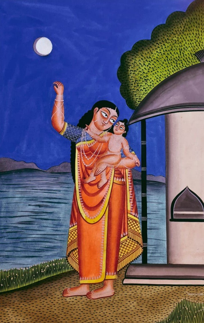 Mother and Child in Kalighat by Anwar Chitrakar Thumbnail