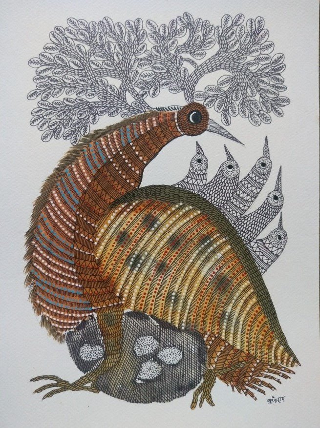 Motherly Affection in Gond by Sukhiram Maravi Thumbnail