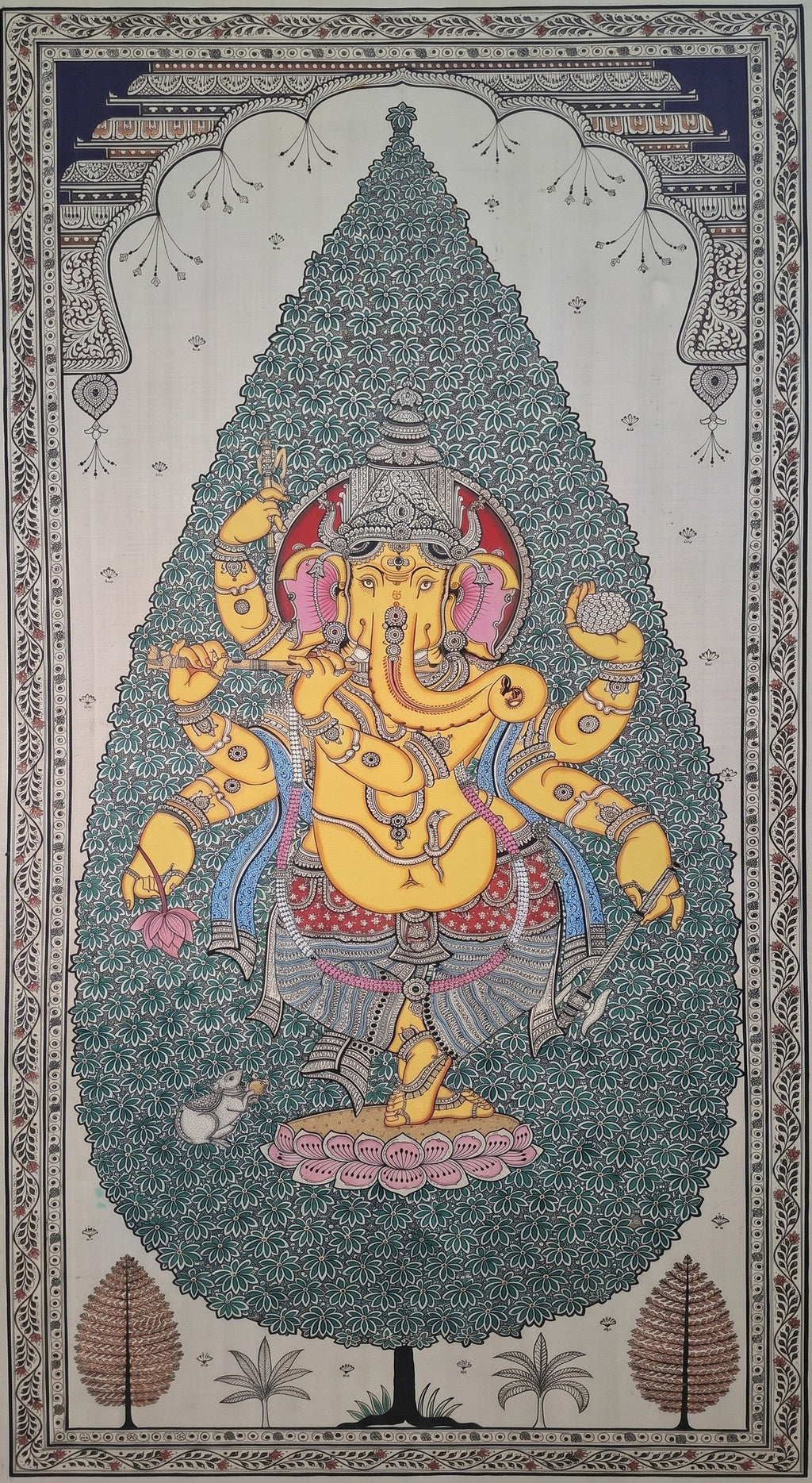 Murali Ganesha in Patachitra by Pravat Maharana Thumbnail