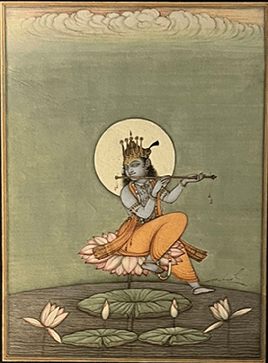 Muralidhar Krishna in Bikaner miniature by Mahaveer Swami Thumbnail