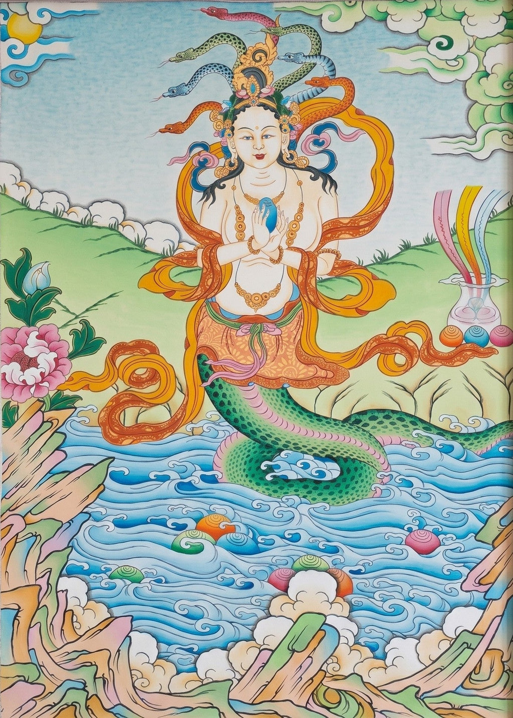 Naga Devi in Thangka by Gyaltsen Zimba Thumbnail