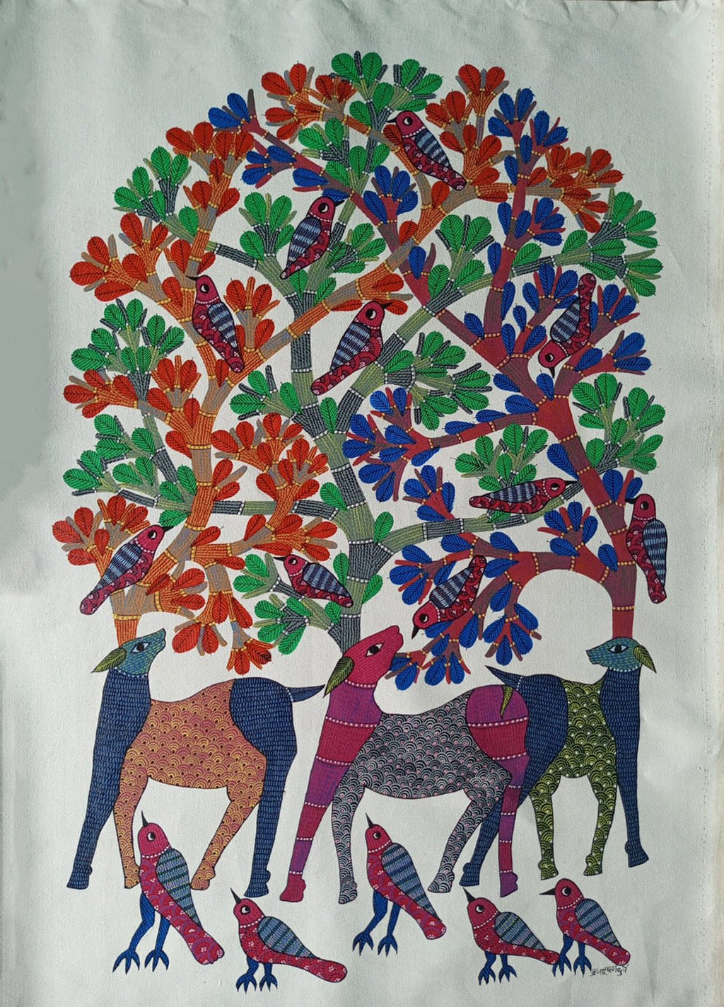 Nature in Harmony in Gond by Braj Bhooshan Dhurwey Thumbnail
