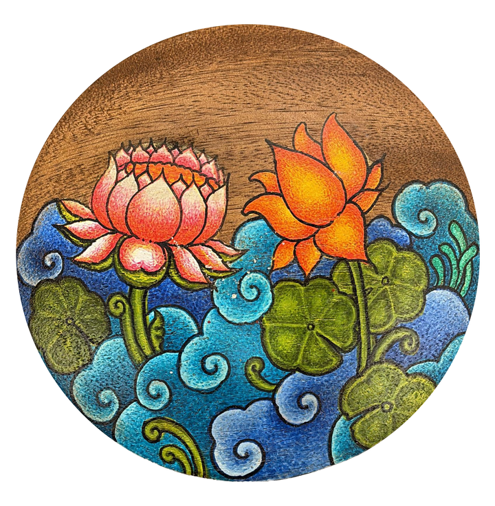 Nature's Beauty: Lotus Flowers in Kerala Mural by Adarsh Thumbnail