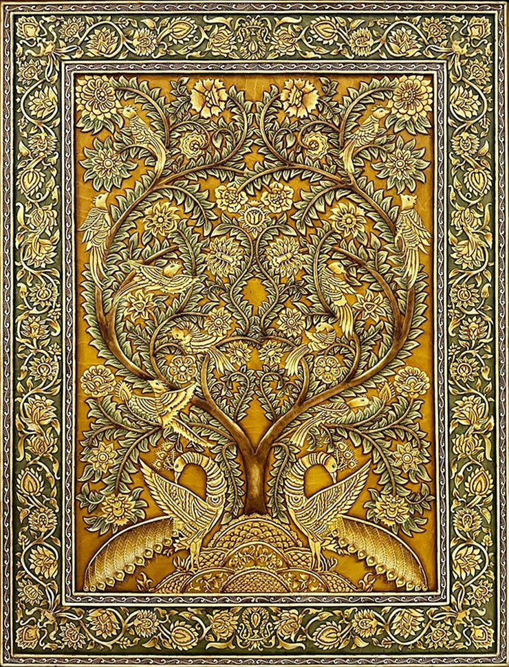 Nature's Bliss: Tree of Life in Stone Dust painting by Amita Sachdeva Thumbnail