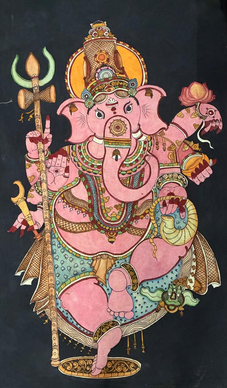 Nritya Ganesha in Kalamkari by Kanukurthi Guna Sekhar Sai Thumbnail