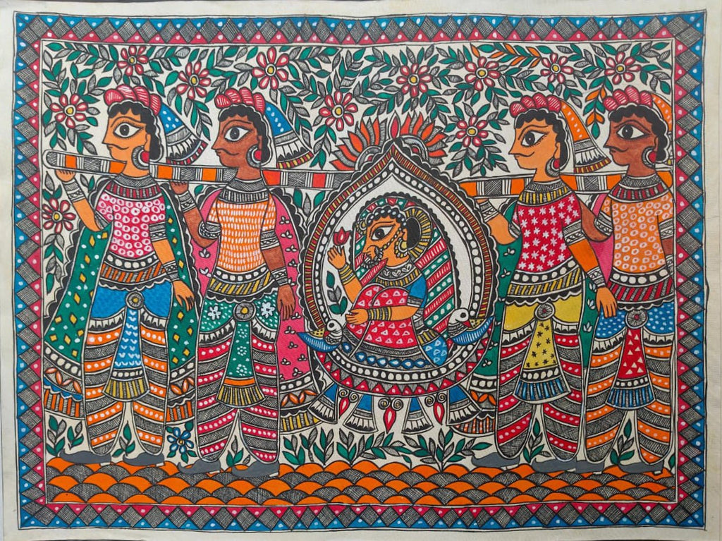 Palki: The Royal Journey of the Bride in Madhubani by Ambika Devi Thumbnail